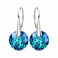 Diamond Sky Jewelry Sidabriniai auskarai „Marianne (Bermuda Mėlyna)“ su Swarovski® kristalais