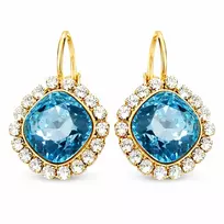 Diamond Sky Jewelry Auskarai „Glare III (Aquamarine Mėlyna)“ su Swarovski® kristalais