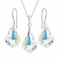 Diamond Sky Jewelry Sidabrinis papuošalų rinkinys moterims „Baroque IV (Aurora Borealis)“ su Swarovski® kristalais