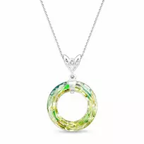 Diamond Sky Jewelry Sidabrinis pakabukas „Cosmic Ring (Luminous Žalias)“ su Swarovski® kristalais