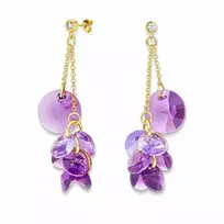 Diamond Sky Jewelry Sidabriniai auskarai „Orchid (Iris / Violet)“ su Swarovski® kristalais