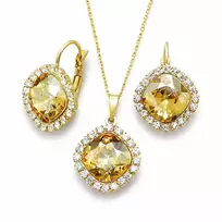 Diamond Sky Jewelry Papuošalų rinkinys moterims „Glare III (Golden Shadow)“ su Swarovski® kristalais