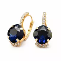 Diamond Sky Jewelry Auskarai „Crete (Dark Indigo)“ su Preciosa® kristalais