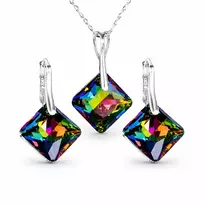 Diamond Sky Jewelry Sidabrinis papuošalų rinkinys moterims „Shimmer (Vitrail Medium)“ su Swarovski® kristalais