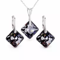 Diamond Sky Jewelry Sidabrinis papuošalų rinkinys moterims „Shimmer (Sidabrinis Night)“ su Swarovski® kristalais
