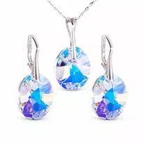 Diamond Sky Jewelry Sidabrinis papuošalų rinkinys moterims „Reflection (Aurora Borealis)“ su Swarovski® kristalais