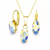 Diamond Sky Jewelry Papuošalų rinkinys moterims „Enigma (Aurora Borealis)“ su Swarovski® kristalais