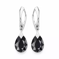 Diamond Sky Jewelry Sidabriniai auskarai „Moon Shine (Jet)“ su Swarovski® kristalais