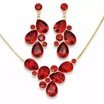 Diamond Sky Jewelry Papuošalų rinkinys moterims „Fillory Magic (Light Siam)“ su Preciosa® kristalais
