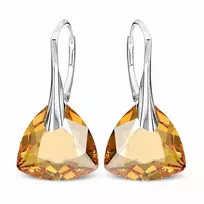 Diamond Sky Jewelry Sidabriniai auskarai „Evening Shine (Golden Shadow)“ su Swarovski® kristalais