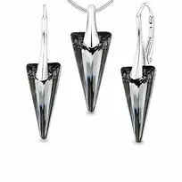 Diamond Sky Jewelry Sidabrinis papuošalų rinkinys moterims „Spike (Sidabrinis Night)“ su Swarovski® kristalais