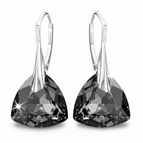 Diamond Sky Jewelry Sidabriniai auskarai „Evening Shine (Sidabrinis Night)“ su Swarovski® kristalais