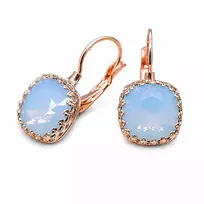 Diamond Sky Jewelry Auskarai „Vintage V (Air Mėlyna Opal)“ su Swarovski® kristalais