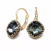 Diamond Sky Jewelry Auskarai „Vintage IV (Sidabrinis Night)“ su Swarovski® kristalais