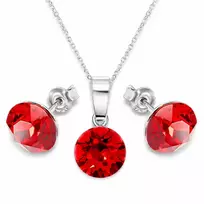 Diamond Sky Jewelry Sidabrinis papuošalų rinkinys moterims „Classic (Light Siam)“ su Swarovski® kristalais