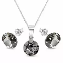 Diamond Sky Jewelry Sidabrinis papuošalų rinkinys moterims „Classic (Sidabrinis Night)“ su Swarovski® kristalais