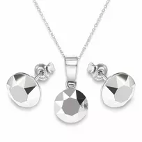 Diamond Sky Jewelry Sidabrinis papuošalų rinkinys moterims „Classic (Light Chrome)“ su Swarovski® kristalais