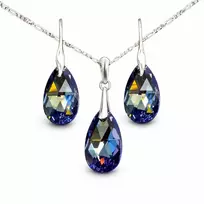 Diamond Sky Jewelry Sidabrinis papuošalų rinkinys moterims „Baroque (Tanzanite AB)“ su Swarovski® kristalais
