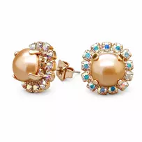 Diamond Sky Jewelry Auskarai „The Mirror of One's Heart II (Rose Gold)“ su Swarovski® kristalais