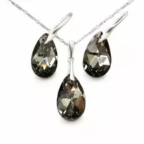 Diamond Sky Jewelry Sidabrinis papuošalų rinkinys moterims „Baroque (Sidabrinis Night)“ su Swarovski® kristalais