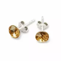 Diamond Sky Jewelry Sidabriniai auskarai „Classic II (Golden Shadow)“ su Swarovski® kristalais