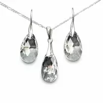 Diamond Sky Jewelry Sidabrinis papuošalų rinkinys moterims „Baroque“ su Swarovski® kristalais