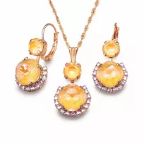 Diamond Sky Jewelry Papuošalų rinkinys moterims „Clarice VI (Peach DeLite)“ su Swarovski® kristalais
