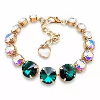 Diamond Sky Jewelry Apyrankė moterims DiamondSky „Vortex II (Emerald / Aurora Borealis)“ su Swarovski kristalais