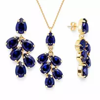 Diamond Sky Jewelry Papuošalų rinkinys moterims „Amber II (Dark Indigo)“ su Preciosa® kristalais
