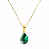 Diamond Sky Jewelry Sidabrinis pakabukas „Crystal Drop (Emerald)“ su Preciosa® kristalais