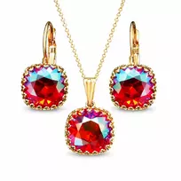 Diamond Sky Jewelry Papuošalų rinkinys moterims „Vintage V (Light Siam Shimmer)“ su Swarovski® kristalais