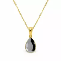 Diamond Sky Jewelry Sidabrinis pakabukas „Crystal Drop (Jet Hematite)“ su Preciosa® kristalais