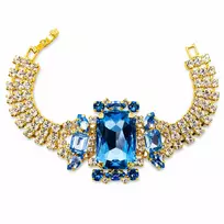 Diamond Sky Jewelry Apyrankė „Aurora (Aquamarine / Light Sapphire Shimmer / Light Sapphire / Reinvented Cool Mėlyna)“ su Swarovski® kristalais