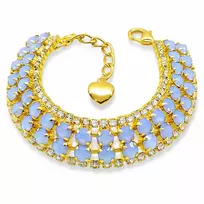 Diamond Sky Jewelry Apyrankė moterims DiamondSky „Dangaus Šnabždesys (Air Mėlyna Opal)“ su Preciosa® kristalais