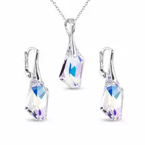 Diamond Sky Jewelry Sidabrinis papuošalų rinkinys moterims „Hyperborea (Aurora Borealis)“ su Swarovski® kristalais