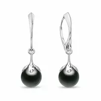 Diamond Sky Jewelry Sidabriniai auskarai „Pearl Galaxy (Magic Juodas)“ su Preciosa® kristalais