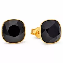 Diamond Sky Jewelry Sidabriniai auskarai „Glare (Jet)“ su Swarovski® kristalais