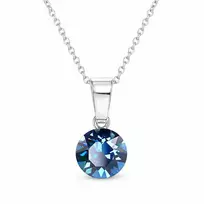 Diamond Sky Jewelry Sidabrinis pakabukas „Classic (Bermuda Mėlyna)“ su Swarovski® kristalais