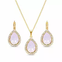 Diamond Sky Jewelry Papuošalų rinkinys moterims „Celestial Drop (Rose Vanduo Opal)“ su Swarovski® kristalais