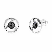 Spark Sidabriniai auskarai „Astra (Hematite)“ su Swarovski® kristalais