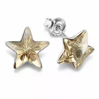 Diamond Sky Jewelry Sidabriniai auskarai „Star (Golden Shadow)“ su Swarovski® kristalais