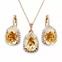 Diamond Sky Jewelry Papuošalų rinkinys moterims „Celestial Drop III (Golden Shadow)“ su Swarovski® kristalais