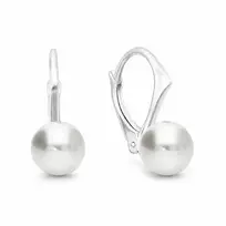 Diamond Sky Jewelry Sidabriniai auskarai „Rani (Light Pilkas)“ su Swarovski® perlais