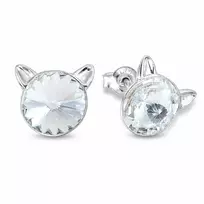 Diamond Sky Jewelry Sidabriniai auskarai „Cat“ su Swarovski® kristalais