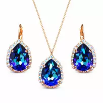 Diamond Sky Jewelry Papuošalų rinkinys moterims „Celestial Drop III (Bermuda Mėlyna)“ su Swarovski® kristalais