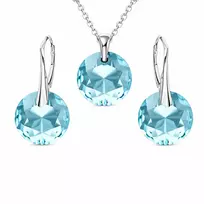 Diamond Sky Jewelry Sidabrinis papuošalų rinkinys moterims „Marianne (Aquamarine)“ su Swarovski® kristalais