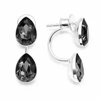 Diamond Sky Jewelry Sidabriniai auskarai „Dew Drop (Sidabrinis Night)“ su Swarovski® kristalais