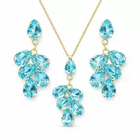 Diamond Sky Jewelry Papuošalų rinkinys moterims „Amber II (Aqua Bohemica)“ su Preciosa® kristalais