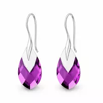 Diamond Sky Jewelry Sidabriniai auskarai „Baroque II (Amethyst Light Chrome)“ su Swarovski® kristalais