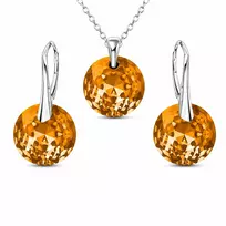 Diamond Sky Jewelry Sidabrinis papuošalų rinkinys moterims „Marianne (Light Colorado Topaz)“ su Swarovski® kristalais